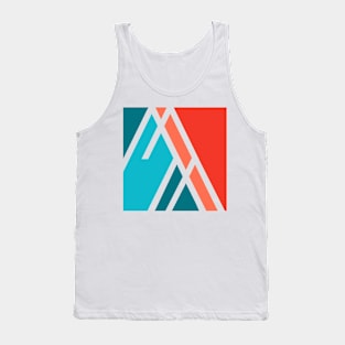 Geometric pattern modern blue Orange Tank Top